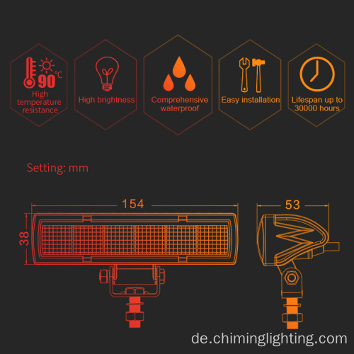 Wholesales 20W Traktorarbeitsleuchten LED Working Light 12V LED Offroad Light Bar